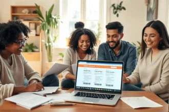 Self-employed professional reviewing affordable health insurance options on a laptop to find the best plan